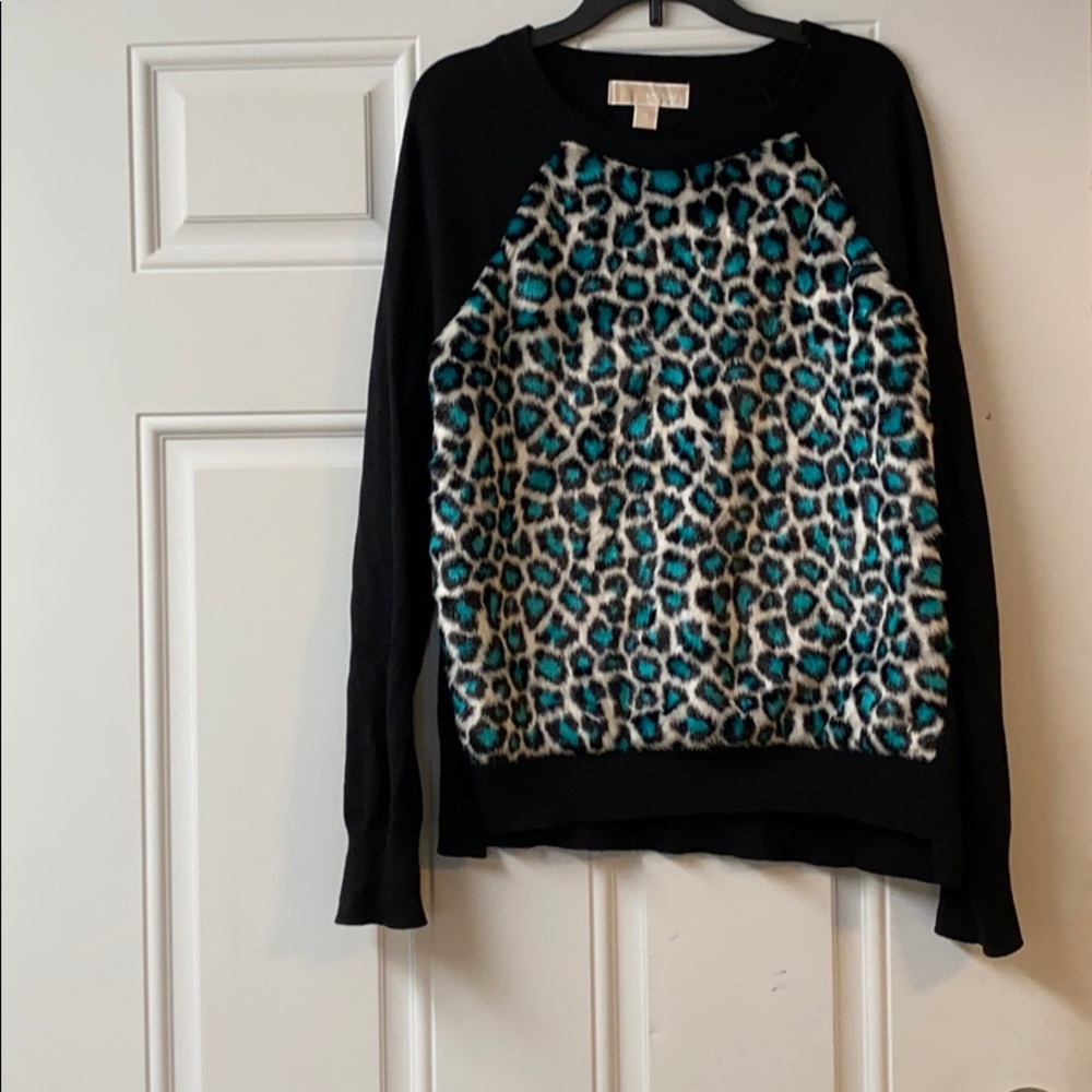 Michael Kors Sweater Cheetah Print Fur front